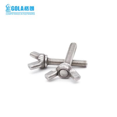 China 304/316 China STAINLESS STEEL Manufacturing Stainless Steel Butterfly Wing Head Bolt With Wing Nut for sale