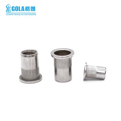 China M3 M4 M5 M6 M8 M10 M12 flat blind insert nut rivet m12 stainless steel construction industry 304 head rivet nut for sale