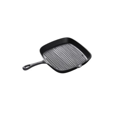 China CLASSIC Cooking Pre-Seasoned Square Grilled Frying Pan 23*23cm Cast Iron Grill Pan BBQ Ribbed Skillet For Home Cooking for sale