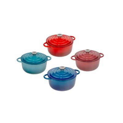 China Viable custom non-stick cookware set cast iron pot with lid enamel cooking pot set OEM enamel cast iron pot cookware sets for sale