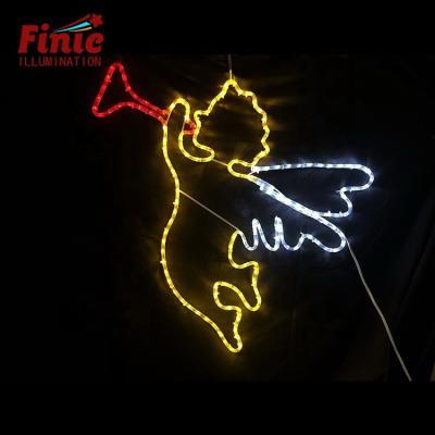 China Best Commercial Waterproof Decorative Lighting Square Holiday 2D Angel Cupid Motif Light Led Strip Rope Light Use FINIC for sale