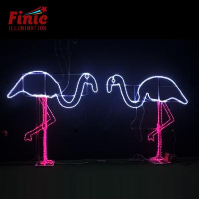 China FINIC Use IP65 Metal Frame Commercial Light Decor Light Up All Square Outdoor Motion Flamingo Festival 2D Led Light Patterns for sale