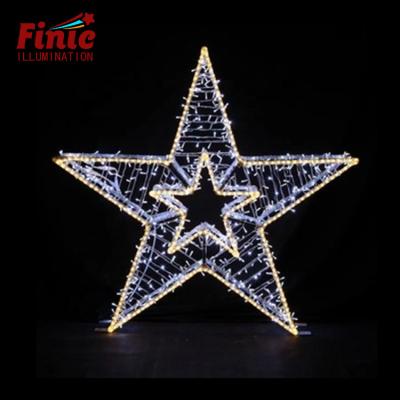 China Commercial Use FINIC Holiday IP65 Waterproof 3D Star String Decor LED Light Home Park Pattern Outdoor Light for sale