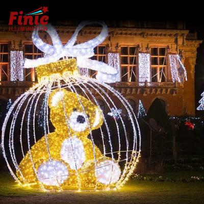 China Newest Metal Frame Ip65 RGB 3D Commercial Waterproof Bear String Use FINIC Outdoor Park Light Led Pattern Light Decoration for sale