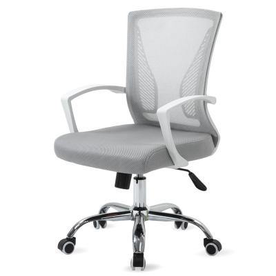 China Multifunctional Mechanism Swivel Office Chair Lumbar Support Mid Back Office Chair (Height) Adjustable With Extendable Arms for sale