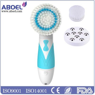 China Blue Rotary Face Exfoliating Brush , Electrical Face Cleanser Brush for sale