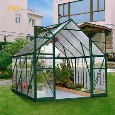 China Easily Assembled Wholesale 8x8 Greenhouse Growing PVC Coated Greenhouse Factory Luxury Outdoor Greenhouse for sale