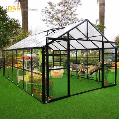 China Easily Assembled Wholesale Design Factory Green PVC Coated Aluminum Greenhouse House Grow Garden Greenhouses for sale