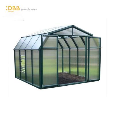 China Easily Assembled 8x12 Shields Home Plants Polycarbonate Greenhouse For Family Garden for sale