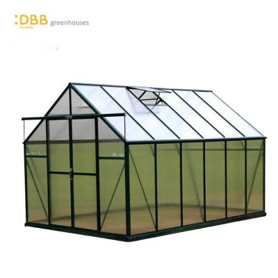 China Easily Assembled 8x12 Prefab Parts Structure Greenhouse Poly Film Conservatory Mini Greenhouse For Sale for sale