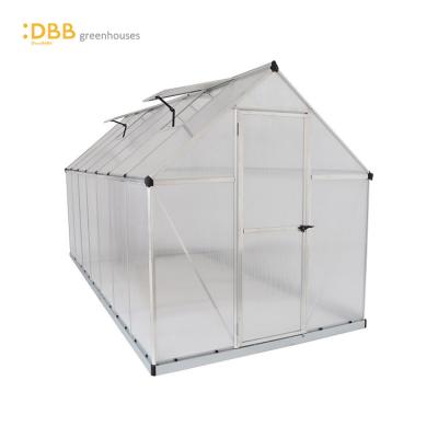 China Easily Assembled Simple Winter Clear Tunnel Polycarbonate Load Plastic Sheet 6x14 Snow Door Garden Greenhouse for sale