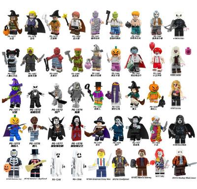 China Toy Popular Halloween Figure Blocks Mini Building Prank Character Bricks Figures Gift Toys for sale