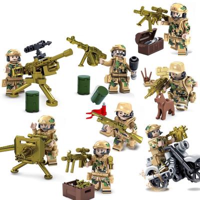 China 16PCS KAZI Building Blocks Military Police Toy Soldier Compatible Plastic Brick Building Block for Children for sale