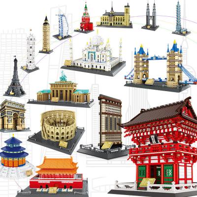 China Toy Wange London Bridge Paris Eiffel Tower Taj Mahal Burj Al Arab City DIY Architecture Building Blocks Building Blocks Sets Kits Toys For Children for sale