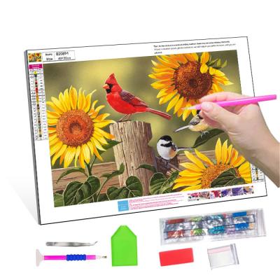 China New Full Drill Diamond Painting Kit Sunflowers Diamond Paintings Classic/Postmodern Flowers DIY Diamond Embroidery Cross Stitch Birds For Wall Art for sale