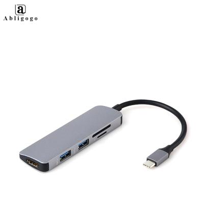 China Top Supplier Multi Function 5 in1 USB C Desktop Hd Card Reader For Macbook 3.0 Hub for sale