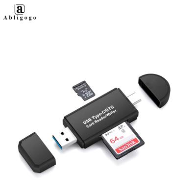 China Desktop Top Supplier 2 in 2 USB 3.0 Type C Universal TF/SD Card Reader for Smart Phone Computer for sale