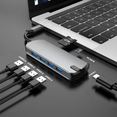 China Desktop 7 in1 Type C to PD & 4 USB3.0 Port / Type C USB HUB for sale