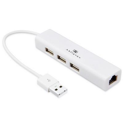 China Top Supplier Hot Selling USB 2.0 Ethernet 2.0 1 USB Port Network With 3 USB Port Hub For Windows 10 8 7 XP Mac OS Laptop PC for sale