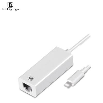 China LAPTOP Phone Provider Phone Ethernet to RJ45 LAN Wired Network Top Adapter for iPhone 11 pro Xs max XR 6 lightning 7 8 plus for IPad for sale