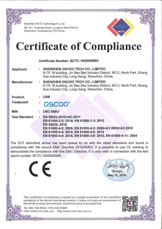 CE - Shenzhen Oscoo Tech Co., Limited