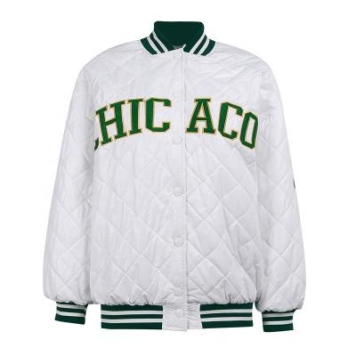 China Autumn and winter hot sale retro style baseball embroidery letter jacket cotton coat viable uniform women for sale