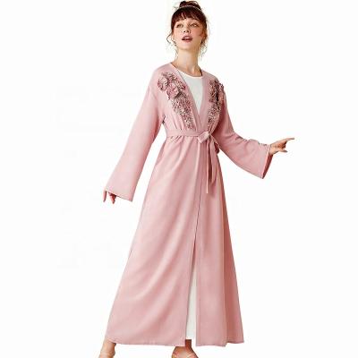 China Wholesale Modest Muslimah Styling Islamic Long Abaya Dubai Abaya Fashion Design Front Coat Wholesale Plus Maxi Size Long Sleeve Muslim Women Dress for sale