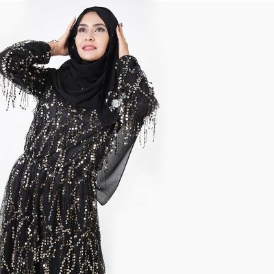 China Modest Muslimah Styling Wholesale new arrival women shinning sequin abaya material fashion muslim clothing for sale