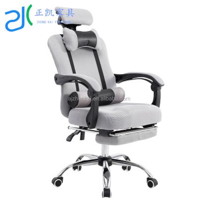 China Executive Chair Gray Fabric Material Comfortable Reading Reclining Office Chair With Footrest for sale