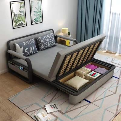 China Nordic Scandinavian Foldable Sofa Design Style Fabric Sofa Cum Bed Folding Living Room Furniture for sale