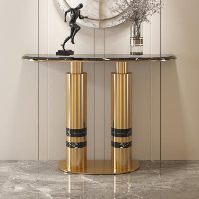 China (Other) Mirror Wall Console Table Gold Adjustable Luxury Marble Console Table Luxury for sale