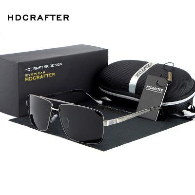 China HDCRAFTER Pilot Metal Square Alloy Classic Sunglasses Black Polarized Uv400 Driving Metal Outdoor Men's Eyewear Glasses CE for sale