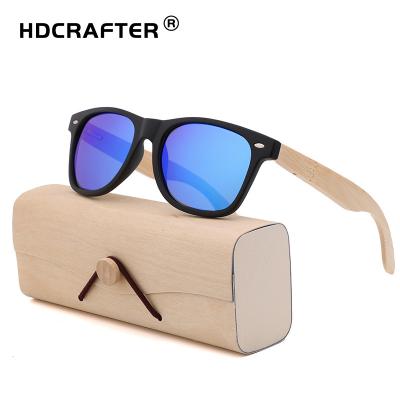 China Eco-Friendly Fashion Bamboo Sunglasses HDCRAFTER Classic Polarized Uv400 Eyewear Customize Logo Square Eyewear CE for sale