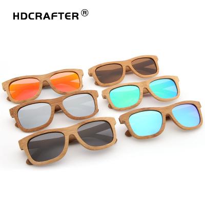 China Eco-Friendly Fashion Bamboo Sunglasses HDCRAFTER Full Colored Sunglasses Polarized Eyewear Uv400 Customize Logo Square Eyewear CE for sale