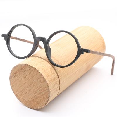 China For HDCRAFTER Reading Glass Acetate Wood High End Grain Retro Optical Glasses Frame Eyewear Classic Round Reading Glasses Unisex CE for sale