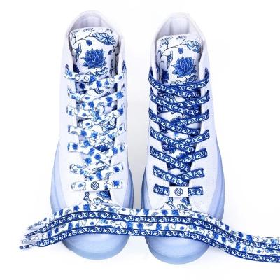 China Blue and White Flat Chinese Style Casual Sneakers China Shoe Laces China Shoe Laces Unisex Flat Accessories for sale