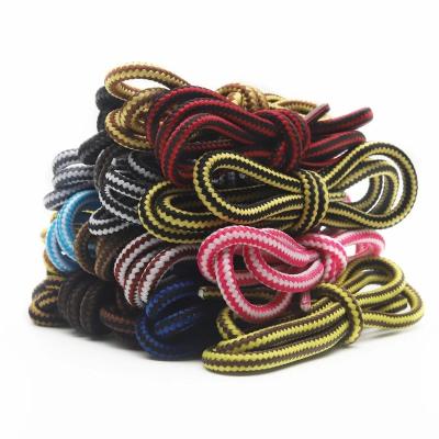 China Round Polyester Anti-skidding Outdoor Laces Rising Latchet Increasing Mountaineering Two Tone Shoestrings For Martin Boots for sale