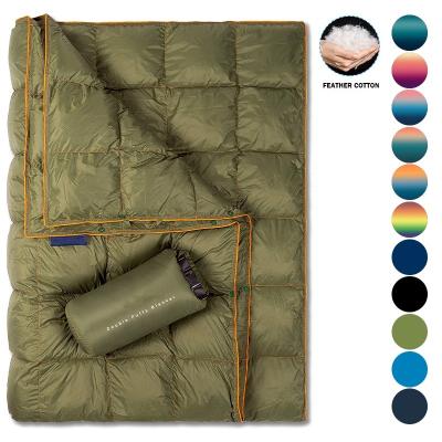 China 20D Picnic Alternative Camping Waterproof Outdoor Foldable Universal Nylon Portable Large Blanket Puffy Blanket for sale