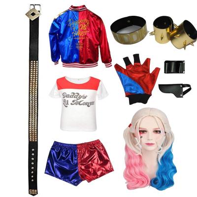 China Fancy Anime Superhero Costume Harely Quinn Carnival Joker Cosplay Clothing With Accessories Set Costumes For Women Halloween Christmas for sale