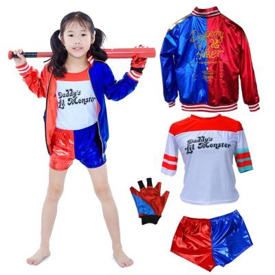 China Hot Fancy Costume T-shirt Jacket Clothing Set Halloween Christmas TV and Movie Carnival Harely Quinn Anime Costumes For Kids for sale