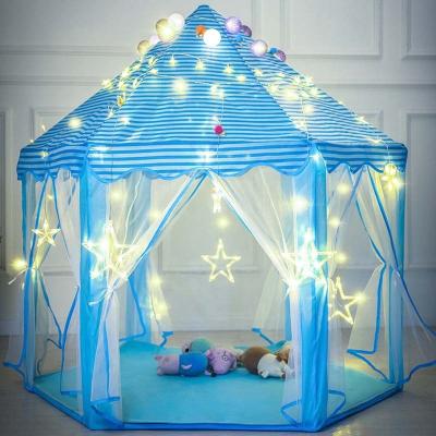 China Large Space Princess Castle Blue Pink Playground Popular Indoor Outdoor Hexagon Waterproof Children's Property Tent Rainproof Anti-UV Insect Repellent Bedroom for Boys Girls for sale