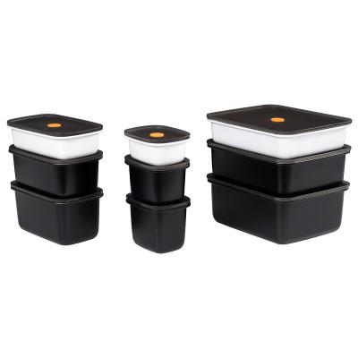 China Japanese Freshness Preservation Pantry Black Food Container Stainless Steel Lunch Box for sale