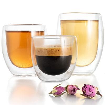 China Reusable Eco-Friend Borosilicate Coffee Or Tea Double Wall Heat Resistant Transparent Glass Mug Viable With Bamboo Lid for sale