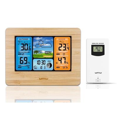 China 12 Functions YMY Color Screen Wireless Multifunctional Weather Station For Forecast Temperature And Humidity Meter for sale