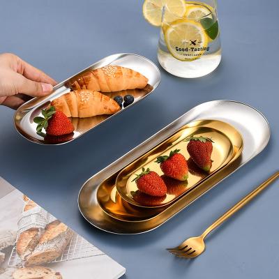 China Viable Light Style Hot Sale Sliver Stainless Steel Fruit Tray For Hotel Restaurant Guest for sale