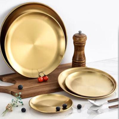 China 201 Stainless Steel Sliver Dish Korea Dessert Charger Sustainable Sanding Dish For Hotel Restaurant Design for sale