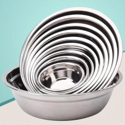 China Sustainable Wholesale Round 8 Sizes 304 Stainless Steel Mixing Bowl With Thickened And Deepened Design for sale