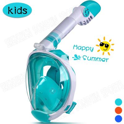 China Raincoat ; 360 Degree Rotatable Snorkle Kids Full Face Snorkel Mask Best Selling Kids Snorkeling Diving Mask Set For Kids for sale