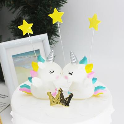 China Happy Birthday Decoration Animal Adult Child 3d Horse Cartoon Party Cake Topper Cute Blue Pink Factory Wholesale Cute Current Suppliers for sale