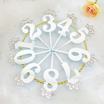 China Big 18 21 15 Hot Sale Gold Custom Acrylic Number 2022 Party Decoration Cute Silvery Number 0-9 Number Cup Cake Toppers Acrylic Digit for sale